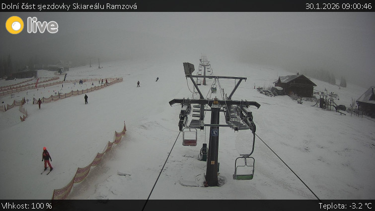 Horské atrakce Ramzová - Dolní část sjezdovky Skiareálu Ramzová - 30.1.2026 v 09:00