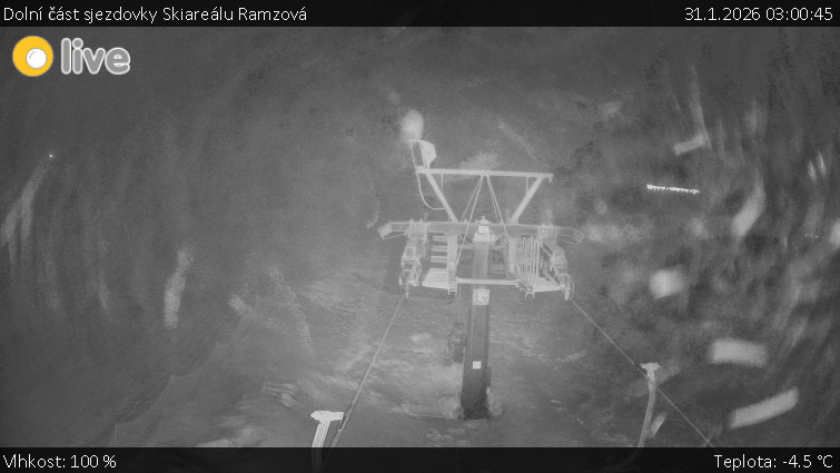 Horské atrakce Ramzová - Dolní část sjezdovky Skiareálu Ramzová - 31.1.2026 v 03:00