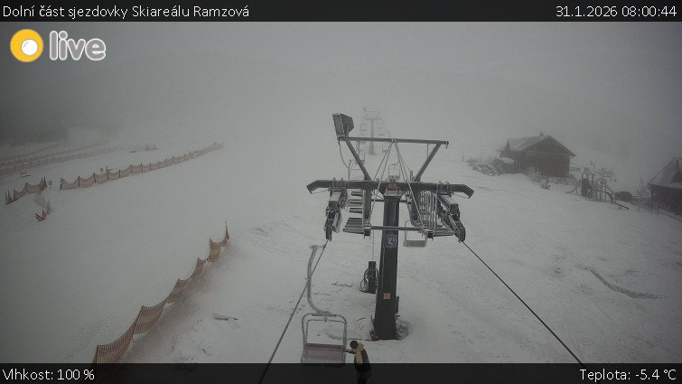 Horské atrakce Ramzová - Dolní část sjezdovky Skiareálu Ramzová - 31.1.2026 v 08:00