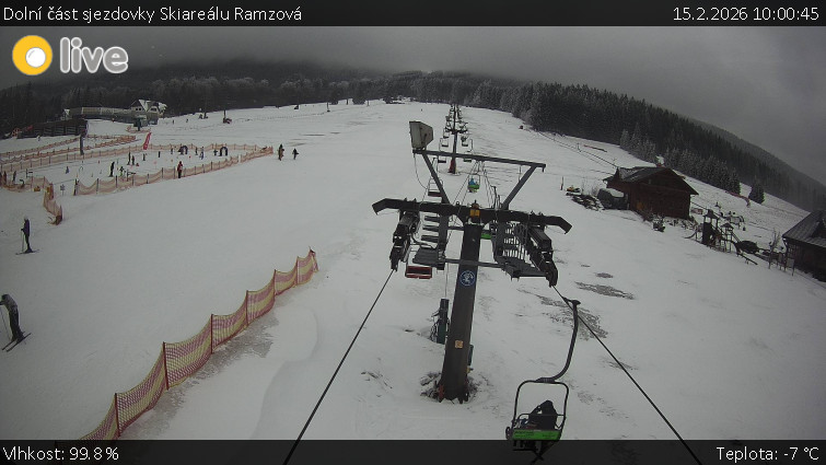 Horské atrakce Ramzová - Dolní část sjezdovky Skiareálu Ramzová - 15.2.2026 v 10:00