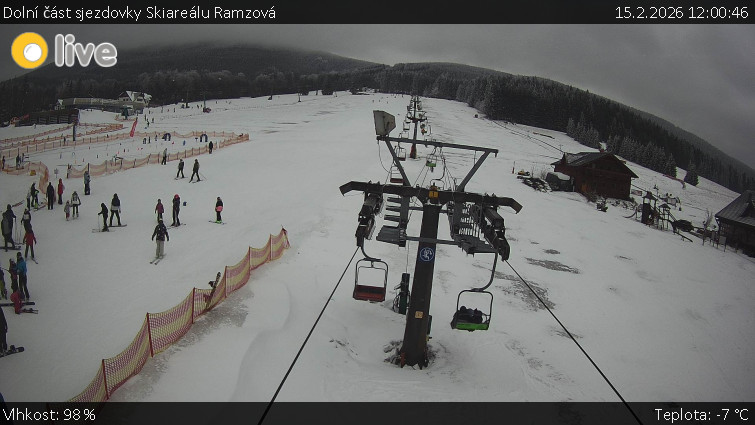 Horské atrakce Ramzová - Dolní část sjezdovky Skiareálu Ramzová - 15.2.2026 v 12:00