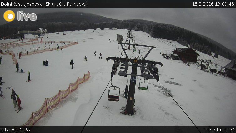 Horské atrakce Ramzová - Dolní část sjezdovky Skiareálu Ramzová - 15.2.2026 v 13:00