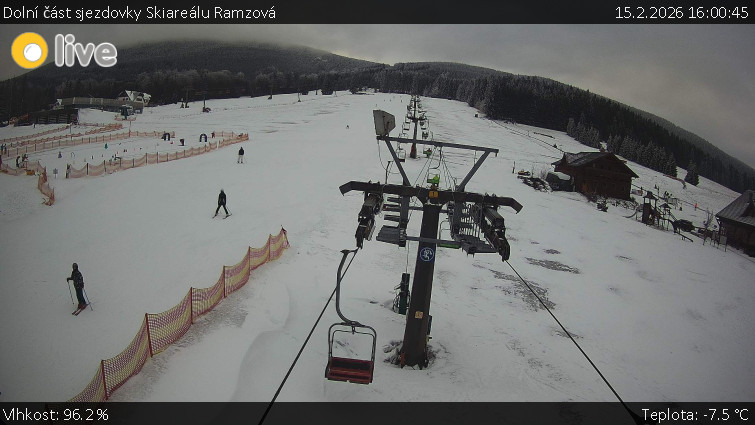 Horské atrakce Ramzová - Dolní část sjezdovky Skiareálu Ramzová - 15.2.2026 v 16:00