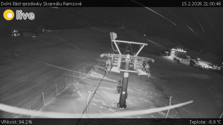 Horské atrakce Ramzová - Dolní část sjezdovky Skiareálu Ramzová - 15.2.2026 v 21:00