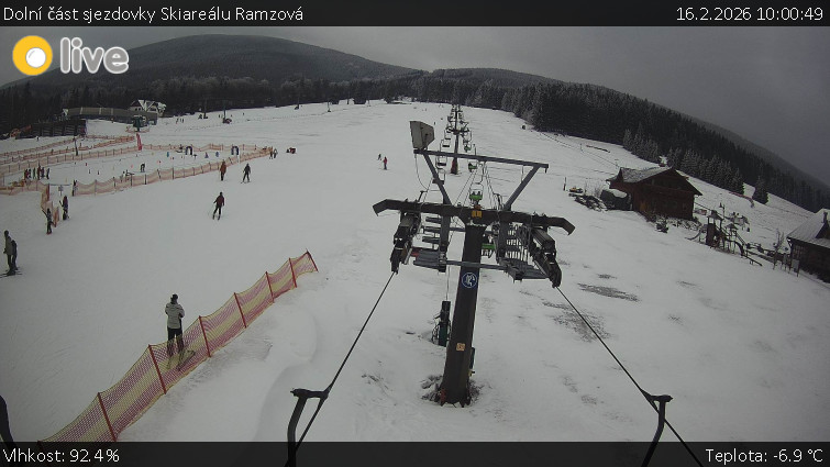 Horské atrakce Ramzová - Dolní část sjezdovky Skiareálu Ramzová - 16.2.2026 v 10:00