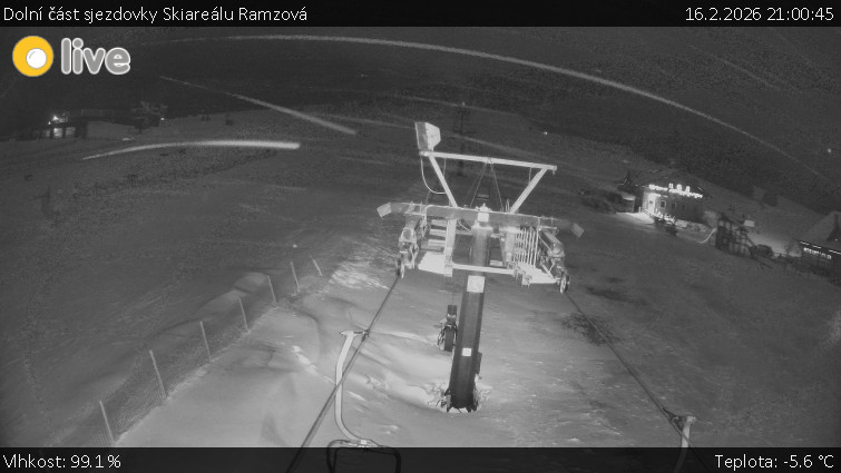 Horské atrakce Ramzová - Dolní část sjezdovky Skiareálu Ramzová - 16.2.2026 v 21:00