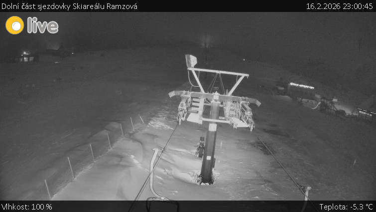 Horské atrakce Ramzová - Dolní část sjezdovky Skiareálu Ramzová - 16.2.2026 v 23:00