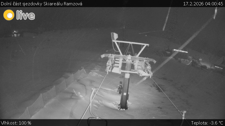 Horské atrakce Ramzová - Dolní část sjezdovky Skiareálu Ramzová - 17.2.2026 v 04:00