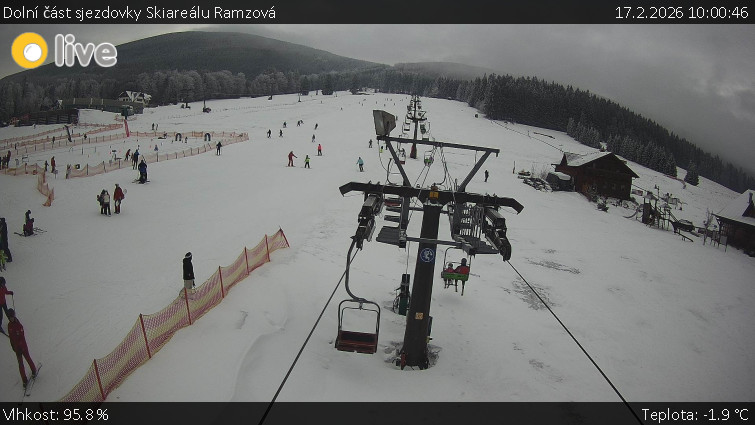 Horské atrakce Ramzová - Dolní část sjezdovky Skiareálu Ramzová - 17.2.2026 v 10:00