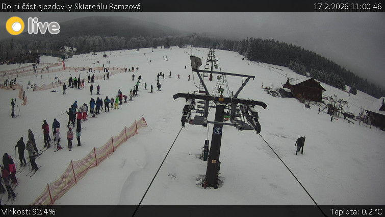 Horské atrakce Ramzová - Dolní část sjezdovky Skiareálu Ramzová - 17.2.2026 v 11:00