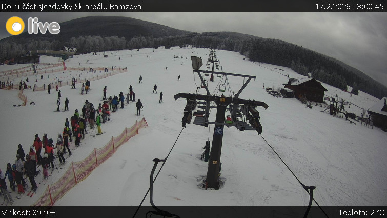 Horské atrakce Ramzová - Dolní část sjezdovky Skiareálu Ramzová - 17.2.2026 v 13:00