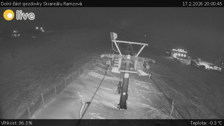 Horské atrakce Ramzová - Dolní část sjezdovky Skiareálu Ramzová - 17.2.2026 v 20:00