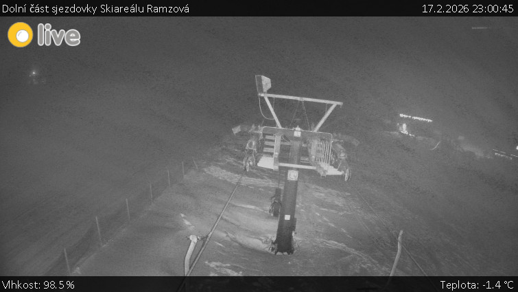 Horské atrakce Ramzová - Dolní část sjezdovky Skiareálu Ramzová - 17.2.2026 v 23:00