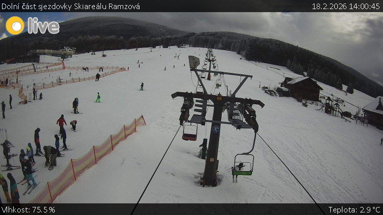 Horské atrakce Ramzová - Dolní část sjezdovky Skiareálu Ramzová - 18.2.2026 v 14:00