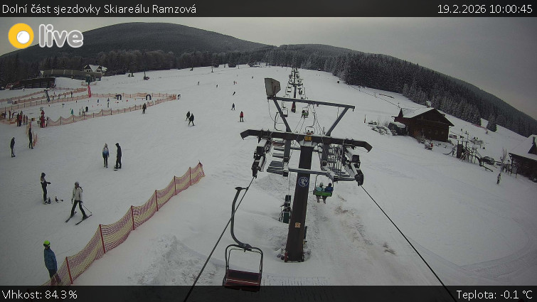 Horské atrakce Ramzová - Dolní část sjezdovky Skiareálu Ramzová - 19.2.2026 v 10:00