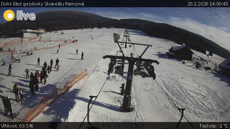 Horské atrakce Ramzová - Dolní část sjezdovky Skiareálu Ramzová - 20.2.2026 v 14:00