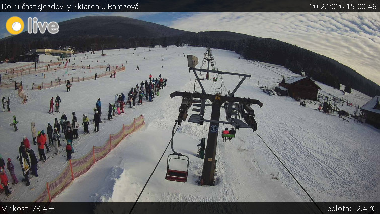 Horské atrakce Ramzová - Dolní část sjezdovky Skiareálu Ramzová - 20.2.2026 v 15:00