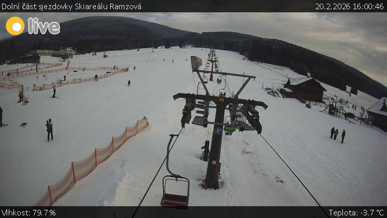 Horské atrakce Ramzová - Dolní část sjezdovky Skiareálu Ramzová - 20.2.2026 v 16:00