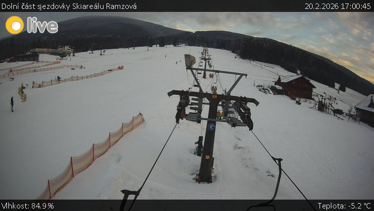 Horské atrakce Ramzová - Dolní část sjezdovky Skiareálu Ramzová - 20.2.2026 v 17:00