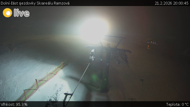 Horské atrakce Ramzová - Dolní část sjezdovky Skiareálu Ramzová - 21.2.2026 v 20:00