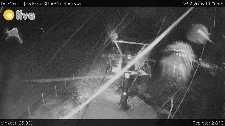 Horské atrakce Ramzová - Dolní část sjezdovky Skiareálu Ramzová - 23.2.2026 v 19:00