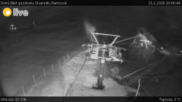 Horské atrakce Ramzová - Dolní část sjezdovky Skiareálu Ramzová - 23.2.2026 v 20:00