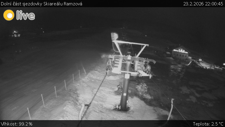 Horské atrakce Ramzová - Dolní část sjezdovky Skiareálu Ramzová - 23.2.2026 v 22:00