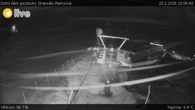 Horské atrakce Ramzová - Dolní část sjezdovky Skiareálu Ramzová - 23.2.2026 v 23:00