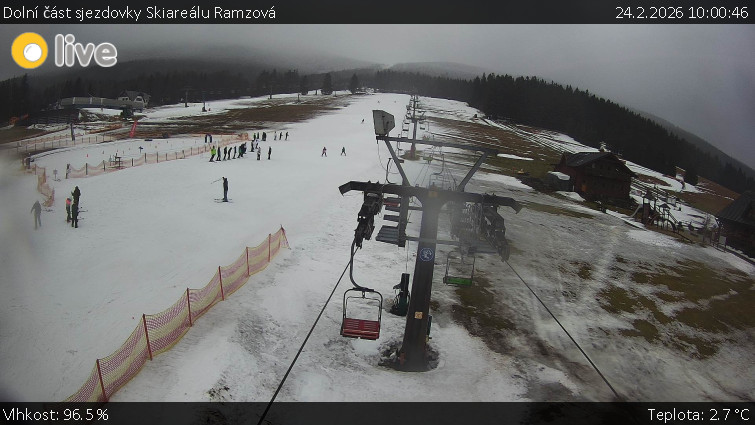 Horské atrakce Ramzová - Dolní část sjezdovky Skiareálu Ramzová - 24.2.2026 v 10:00