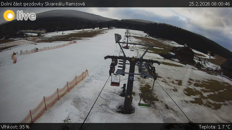 Horské atrakce Ramzová - Dolní část sjezdovky Skiareálu Ramzová - 25.2.2026 v 08:00