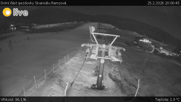 Horské atrakce Ramzová - Dolní část sjezdovky Skiareálu Ramzová - 25.2.2026 v 20:00