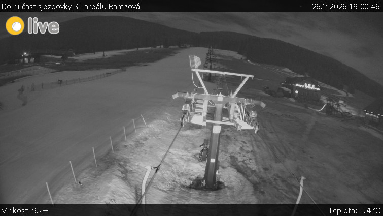 Horské atrakce Ramzová - Dolní část sjezdovky Skiareálu Ramzová - 26.2.2026 v 19:00