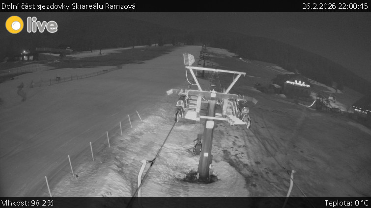 Horské atrakce Ramzová - Dolní část sjezdovky Skiareálu Ramzová - 26.2.2026 v 22:00