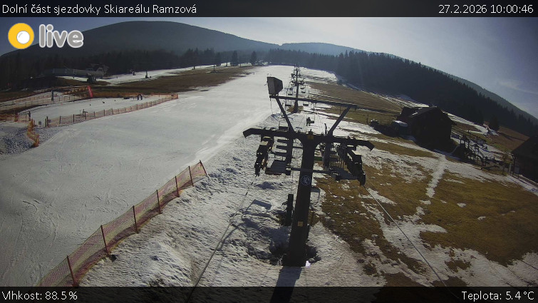 Horské atrakce Ramzová - Dolní část sjezdovky Skiareálu Ramzová - 27.2.2026 v 10:00