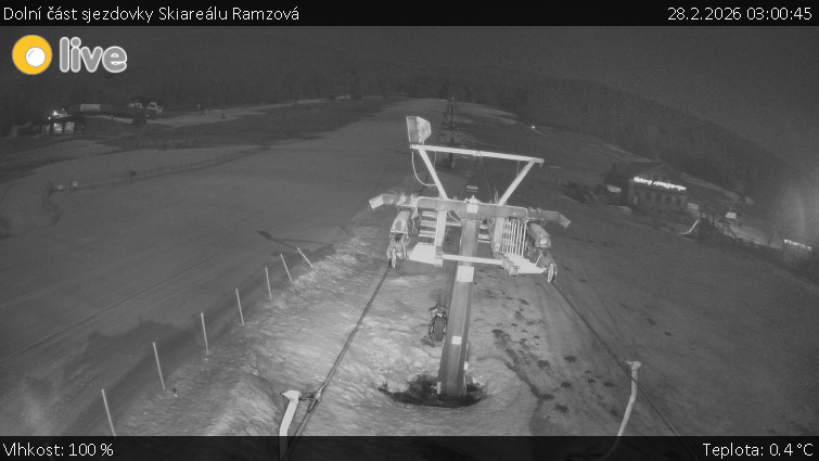 Horské atrakce Ramzová - Dolní část sjezdovky Skiareálu Ramzová - 28.2.2026 v 03:00