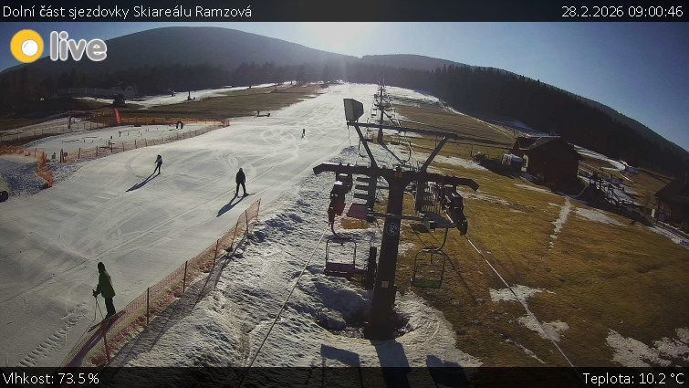 Horské atrakce Ramzová - Dolní část sjezdovky Skiareálu Ramzová - 28.2.2026 v 09:00