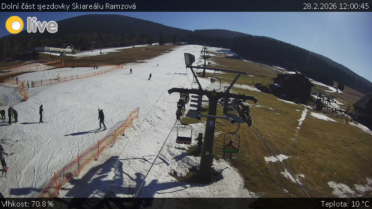 Horské atrakce Ramzová - Dolní část sjezdovky Skiareálu Ramzová - 28.2.2026 v 12:00