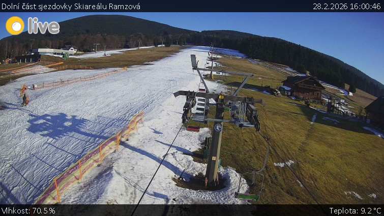 Horské atrakce Ramzová - Dolní část sjezdovky Skiareálu Ramzová - 28.2.2026 v 16:00