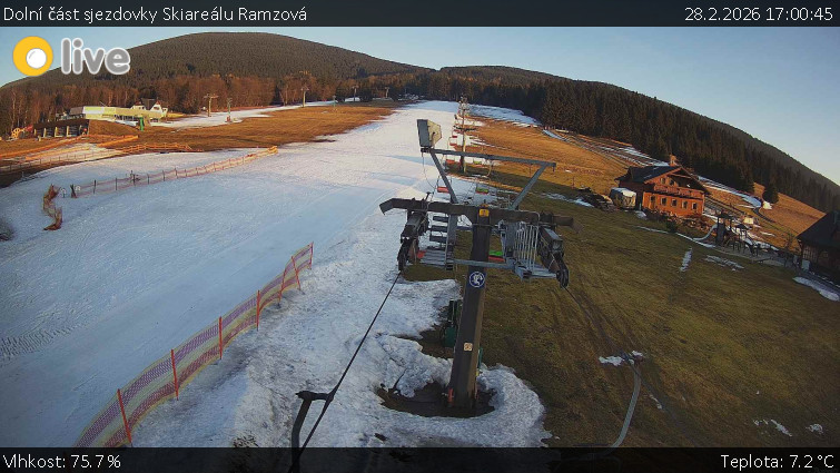 Horské atrakce Ramzová - Dolní část sjezdovky Skiareálu Ramzová - 28.2.2026 v 17:00