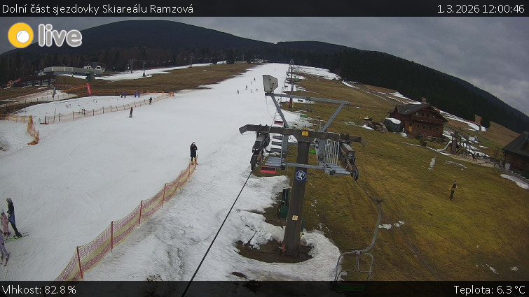 Horské atrakce Ramzová - Dolní část sjezdovky Skiareálu Ramzová - 1.3.2026 v 12:00