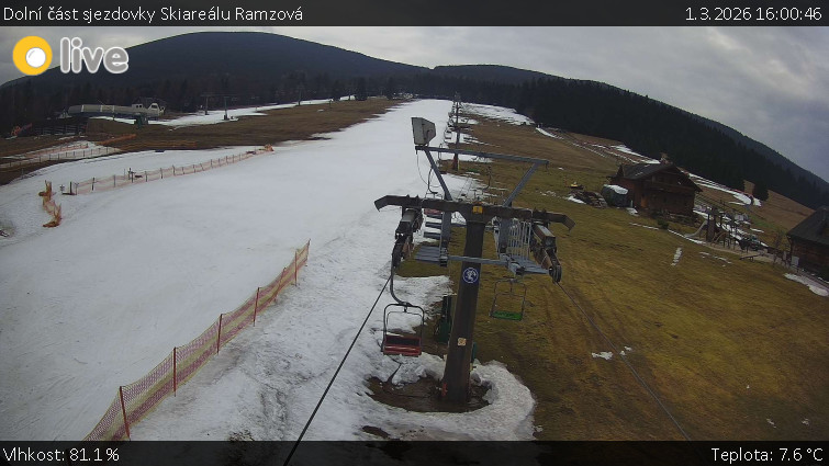 Horské atrakce Ramzová - Dolní část sjezdovky Skiareálu Ramzová - 1.3.2026 v 16:00