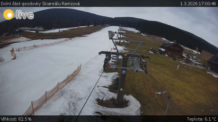 Horské atrakce Ramzová - Dolní část sjezdovky Skiareálu Ramzová - 1.3.2026 v 17:00