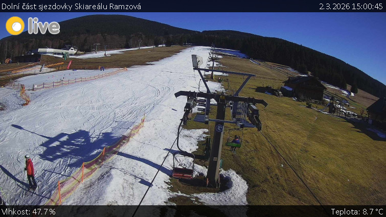 Horské atrakce Ramzová - Dolní část sjezdovky Skiareálu Ramzová - 2.3.2026 v 15:00