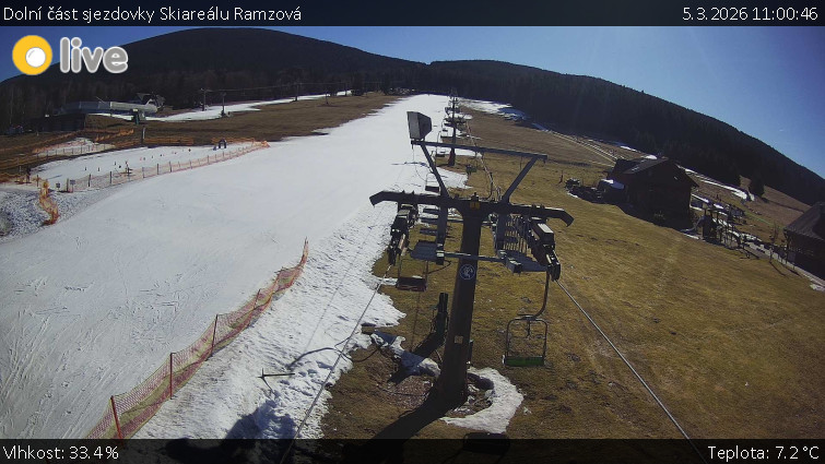 Horské atrakce Ramzová - Dolní část sjezdovky Skiareálu Ramzová - 5.3.2026 v 11:00