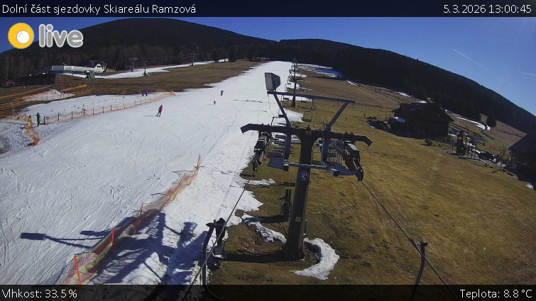 Horské atrakce Ramzová - Dolní část sjezdovky Skiareálu Ramzová - 5.3.2026 v 13:00
