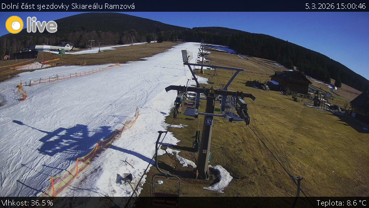 Horské atrakce Ramzová - Dolní část sjezdovky Skiareálu Ramzová - 5.3.2026 v 15:00