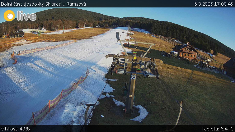 Horské atrakce Ramzová - Dolní část sjezdovky Skiareálu Ramzová - 5.3.2026 v 17:00