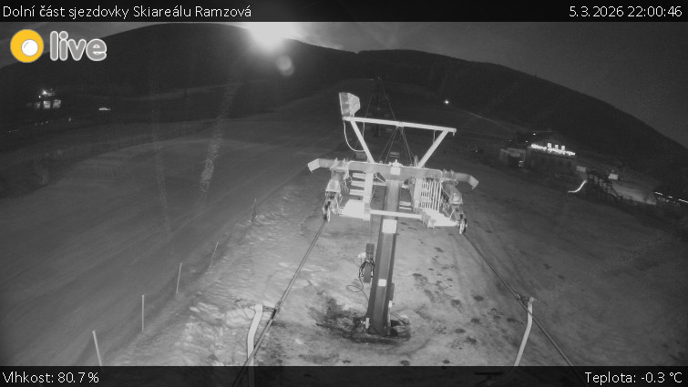 Horské atrakce Ramzová - Dolní část sjezdovky Skiareálu Ramzová - 5.3.2026 v 22:00