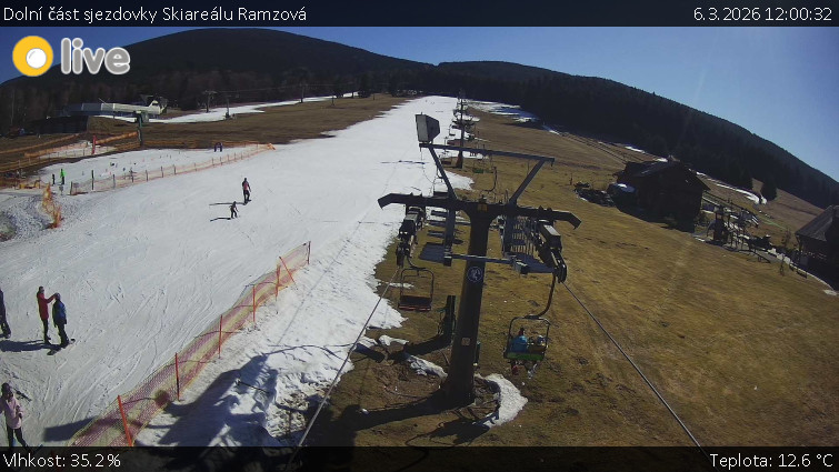 Horské atrakce Ramzová - Dolní část sjezdovky Skiareálu Ramzová - 6.3.2026 v 12:00