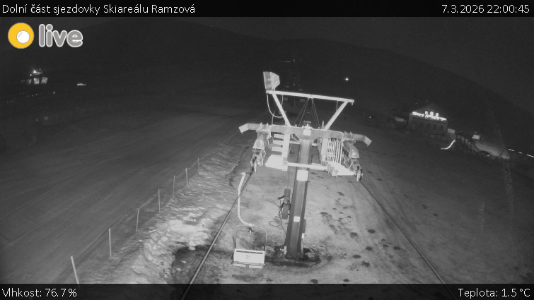 Horské atrakce Ramzová - Dolní část sjezdovky Skiareálu Ramzová - 7.3.2026 v 22:00